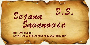 Dejana Savanović vizit kartica